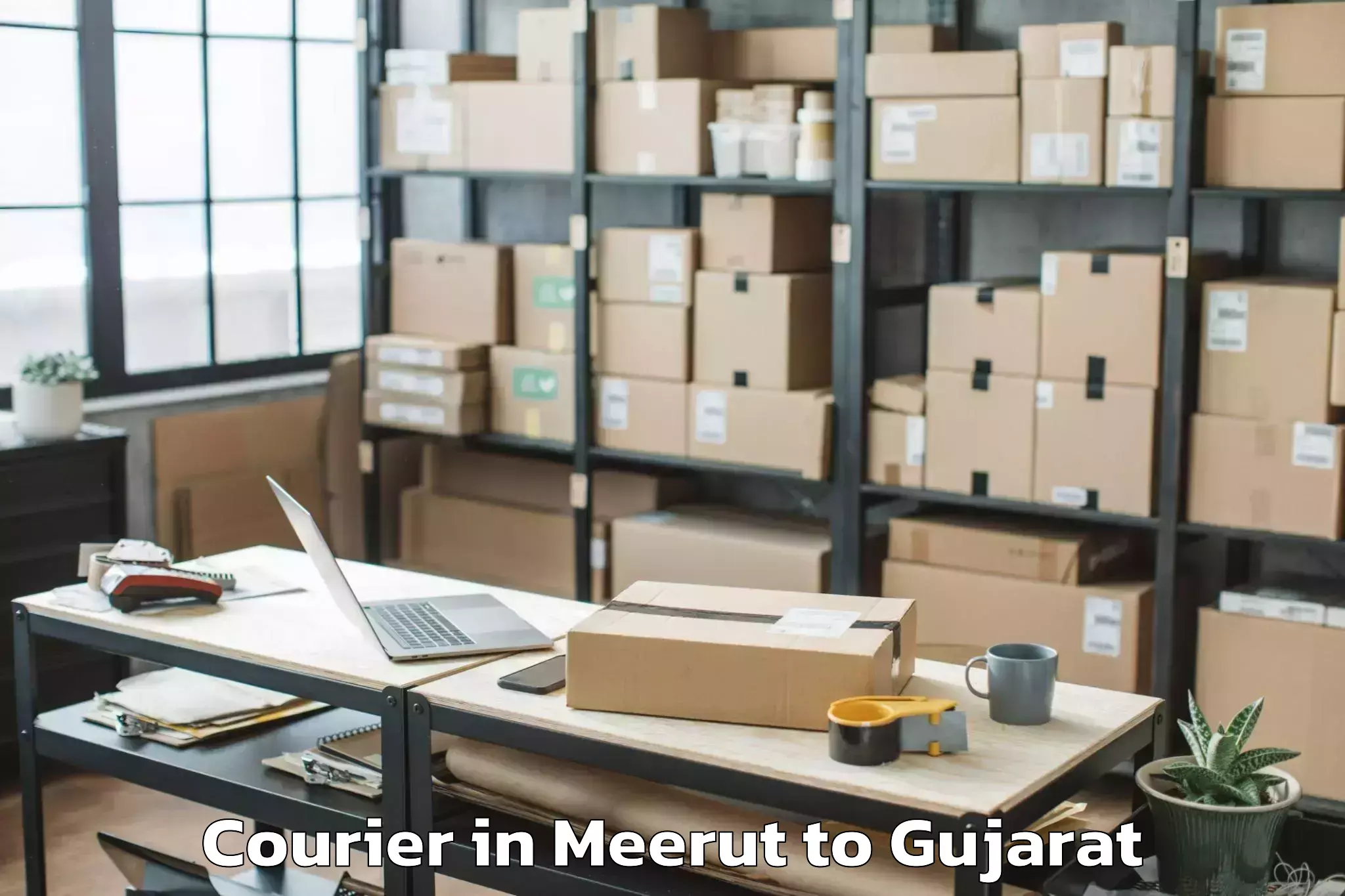 Get Meerut to Jhagadia Courier